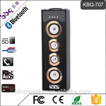 Sistema de karaoke de madeira sem fio da bateria do BBQ KBQ-707 3000mAh orador portátil da torre de Bluetooth